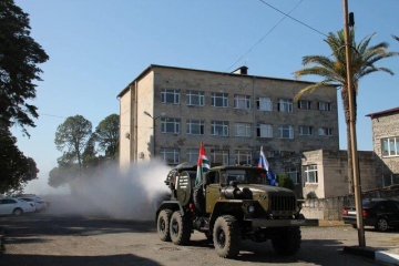 СВОДНЫЙ ОТРЯД РХБ ЗАЩИТЫ ЮВО ПРИБЫЛ В АБХАЗИЮ ДЛЯ ОКАЗАНИЯ ПОМОЩИ В ПРЕДОТВРАЩЕНИИ РАСПРОСТРАНЕНИЯ COVID-19