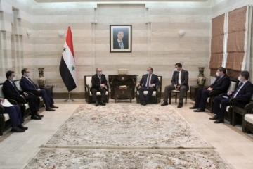 MINISTER OF FOREIGN AFFAIRS OF ABKHAZIA DAUR KOVE MET WITH PRIME MINISTER OF SYRIA HUSSEIN ARNUS IN DAMASCUS