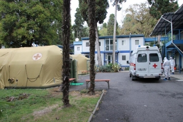 FIRST THREE PATIENTS DISCHARGED FROM THE MOBILE HOSPITAL